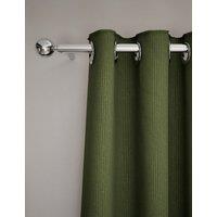 M&S Velvet Ribbed Eyelet Blackout Curtains Forest Green