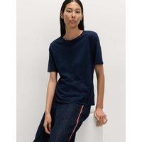 M&S Cotton Modal Relaxed T-Shirt Navy