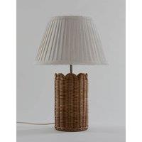 Wicker Scalloped Table Lamp