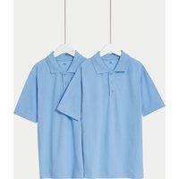 2pk Unisex Pure Cotton School Polo Shirts (2-18 Yrs)