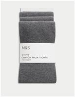 3pk Cotton School Tights (2-16 Yrs)