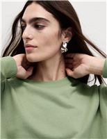 M&S Cotton Rich Oversized Longline Sweatshirt Light Natural