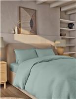 M&S Pure Brushed Cotton Bedding Set Duck Egg