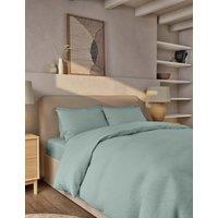 M&S Pure Brushed Cotton Bedding Set Duck Egg