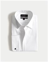 M&S Slim Fit Luxury Cotton Double Cuffed Dress Shirt White