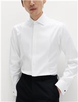 M&S Slim Fit Luxury Cotton Double Cuffed Dress Shirt White