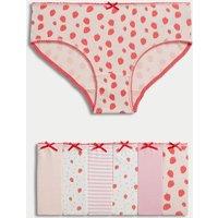 7pk Cotton with Stretch Strawberry Knickers (2-12 Yrs)