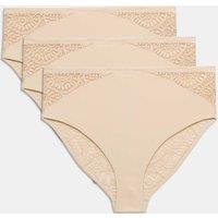 Body by M&S 3pk Body Soft High Waisted Brazilian Knickers Opaline
