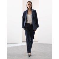 Straight Leg Trousers with Wool