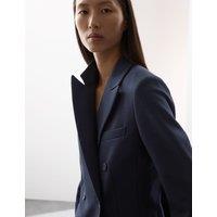 Double Breasted Blazer With Wool