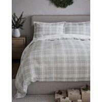 Pure Brushed Cotton Checked Bedding Set