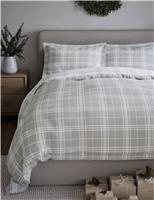 Pure Brushed Cotton Checked Bedding Set