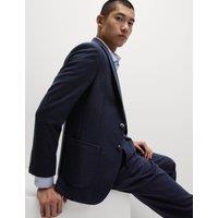 Tailored Fit Wool Blend Textured Blazer