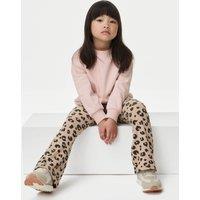 Cotton Rich Leopard Flared Leggings (2-8 Yrs)