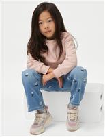 M&S Denim Embroidered Flared Jeans (2-8 Yrs) Light Denim