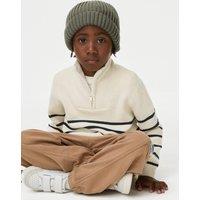 Pure Cotton Striped Half Zip Jumper (2-8 Yrs)