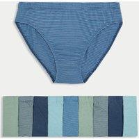 10pk Pure Cotton Striped Briefs (2-14 Yrs)