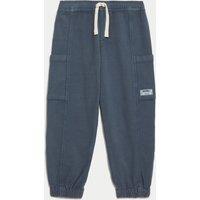 M&S Cotton Rich Cargos (2-8 Yrs) Air Force Blue