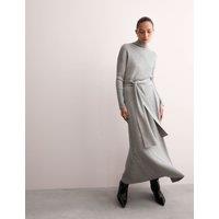 Pure Merino Wool Knitted Funnel Neck Dress