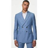 Slim Fit Double Breasted Jacket with Stretch