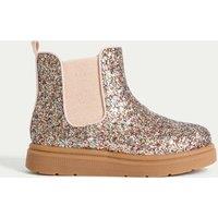 Kids Glitter Chelsea Boots (4 Small - 2 Large)