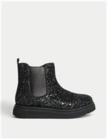 Kids Glitter Chelsea Boots (4 Small - 2 Large)