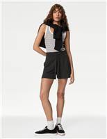 Cotton Rich Jersey High Waisted Shorts