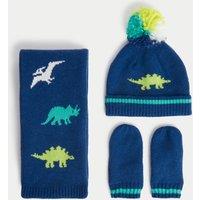 Kids Dinosaur Hat, Scarf and Mitten Set (1-6 Yrs)