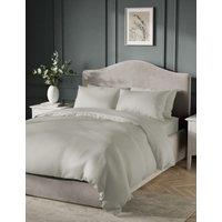 M&S Pure Cotton Sateen 400 Thread Count Bedding Set Pearl Grey