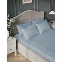M&S Egyptian Cotton Sateen 400 Thread Count Flat Sheet Chambray