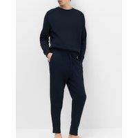 M&S Pure Cotton Waffle Loungewear Bottoms Navy