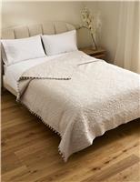 Cotton with Linen Embroidered Bedspread