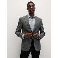 Tailored Fit Wool Blend Textured Blazer