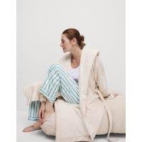 Fleece Borg Lined Hooded Dressing Gown