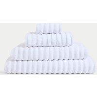 M&S Pure Cotton Super Plush Ribbed Bath Towel White