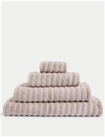 Pure Cotton Super Plush Ribbed Bath Towel