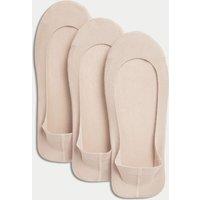 M&S 3pk Cotton Rich Low Cut Footsies Opaline