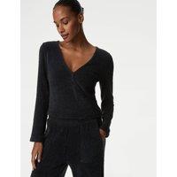 Feather Knit Wrap Pyjama Top