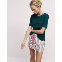 Cotton Rich Striped Shortie Set with Eye Mask