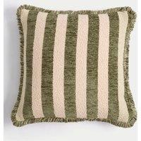 Chenille Striped Fringed Cushion