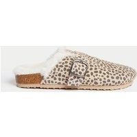 Kids Suede Animal Print Slippers (9 Small - 6 Large)