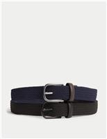 2 Pack Stretch Woven Active Waist Belts