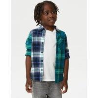 2pc Pure Cotton Checked Shirt & T-Shirt Set (2-8 Yrs)