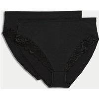 2pk Amelia Lace Cotton Rich Shaping Knickers