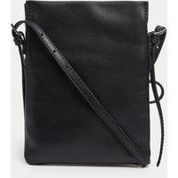 Leather Buckle Detail Cross Body Bag