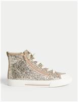 Kids Glitter High Top Trainers (4 Small - 6 Large)