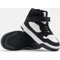 M&S Kids' Freshfeet Riptape High Top Trainers (4 Small - 7 Large) Black Mix
