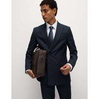 M&S Slim Fit Double Breasted Jacket with Stretch Navy