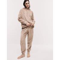 Faux Fur Fleece Cuffed Hem Lounge Joggers