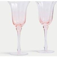 Set of 2 Fleur Ombr Wine Glasses